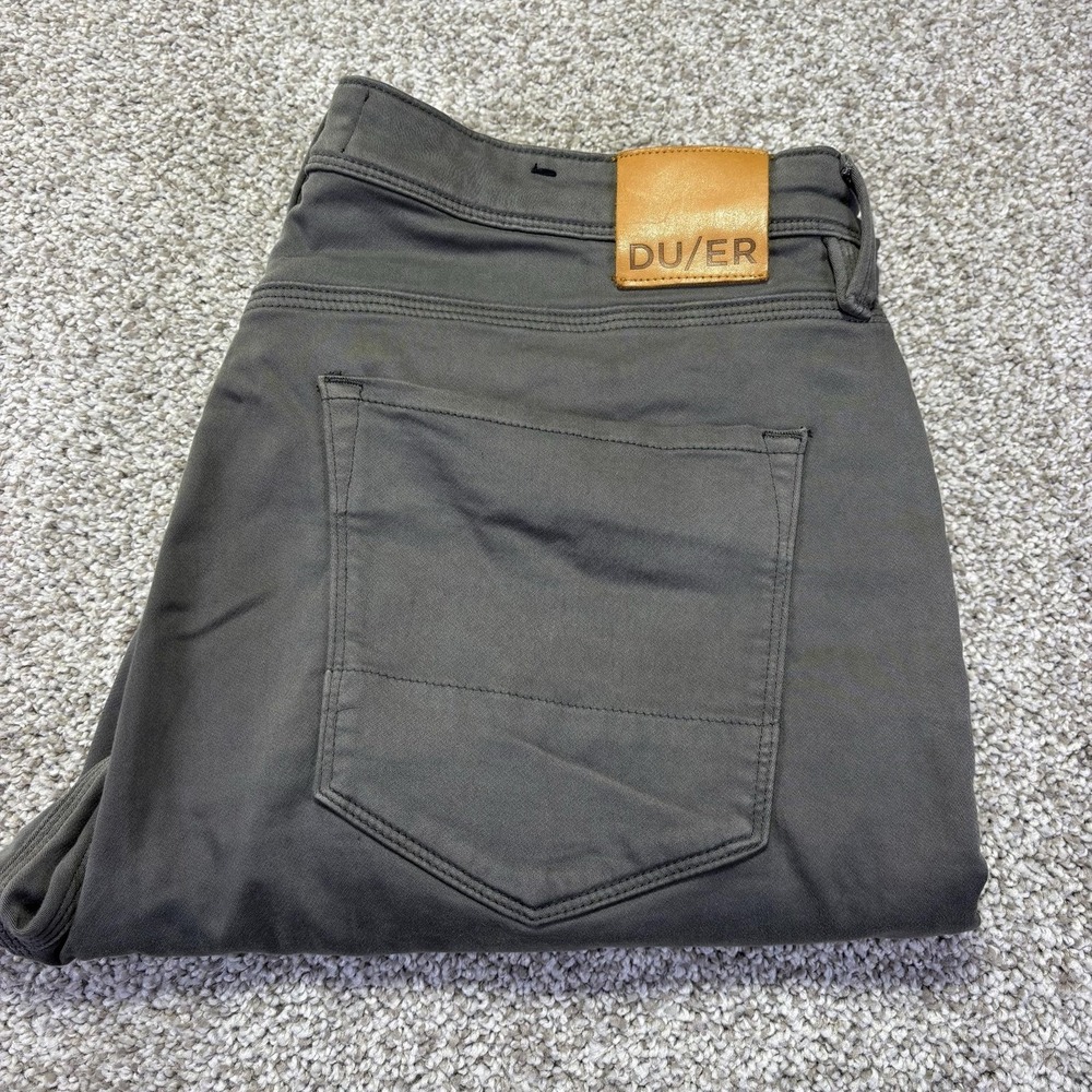 DU/ER N2X Relaxed Taper Jeans Mens 36x30 Gray Charcoal Wash MFNR1002 Stretch